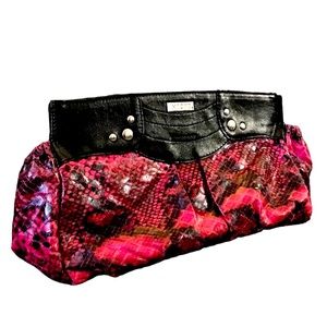 Vince Camuto Pink and Black Clutch Bag